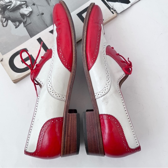 Women’s Salvatore Ferragamo Two-tone Brogue Oxford Shoes Size 8 AA - Picture 8 of 13